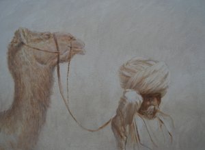 Homme menant un chameau - Lincoln Seligman